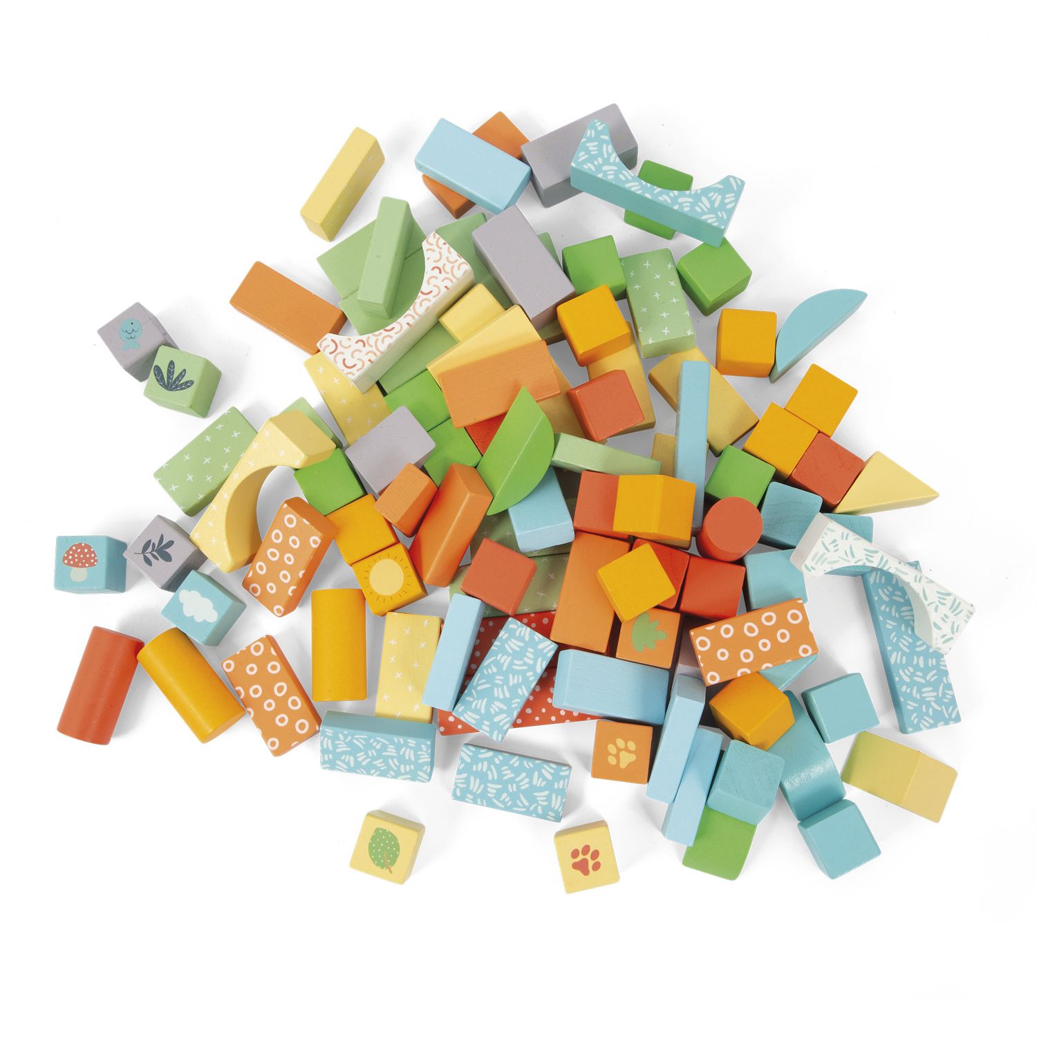 Set 100 blocchi da costruzione in legno - wood n play - Wood N'play