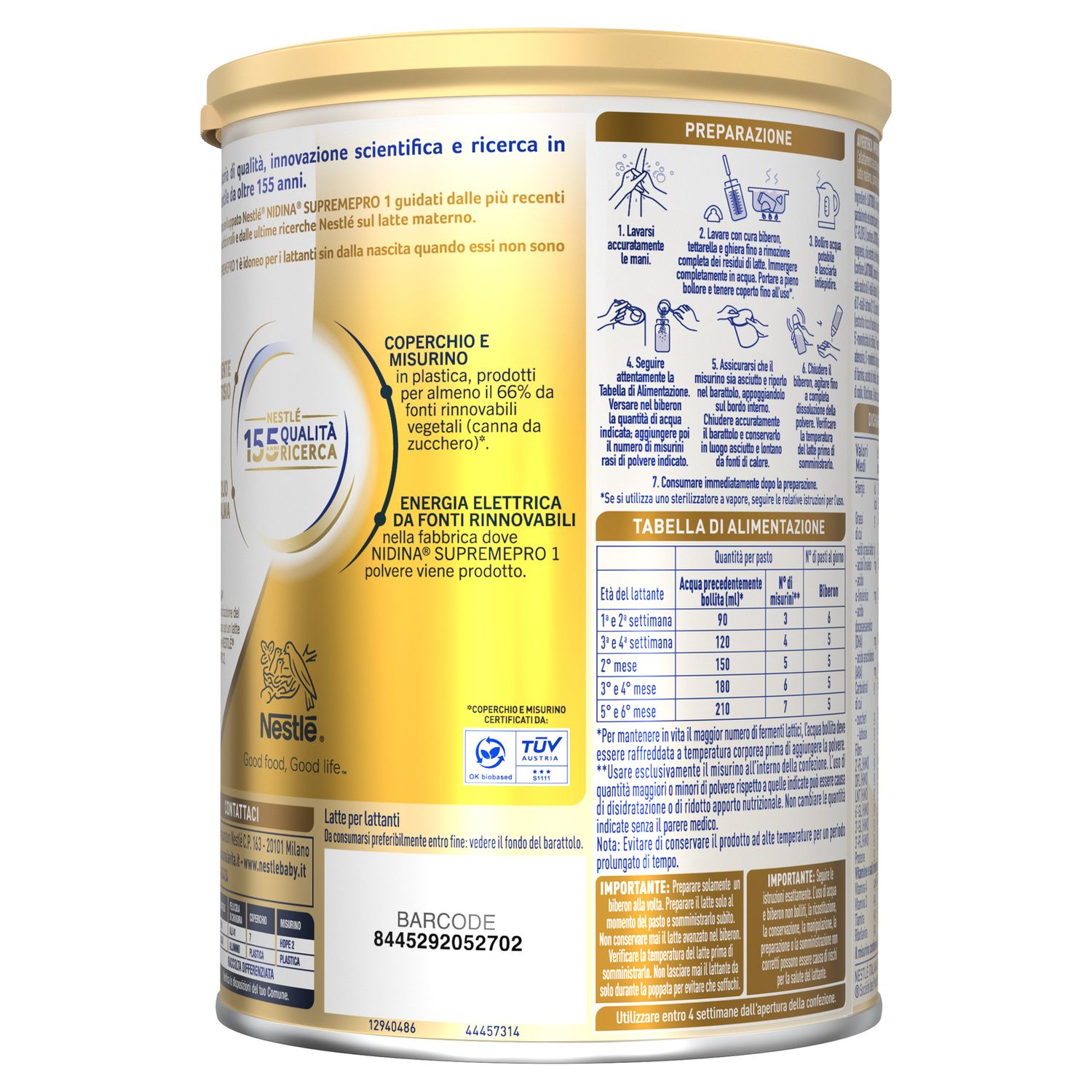 Nidina supremepro 1 latte per lattanti in polvere dalla nascita, latta 400g - nestle' - Nestle'