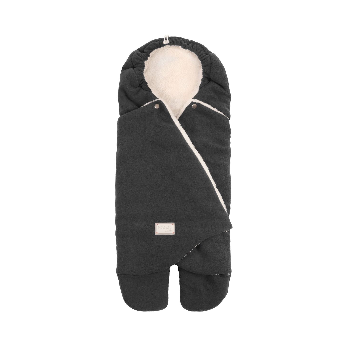 Copertina neonato con gambe e cappuccio cuddle / antracite e panna - 9100 - Nuvita