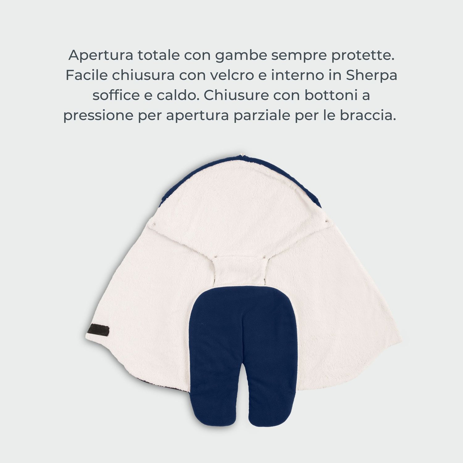 Copertina neonato con gambe e cappuccio cuddle / antracite e panna - 9100 - Nuvita