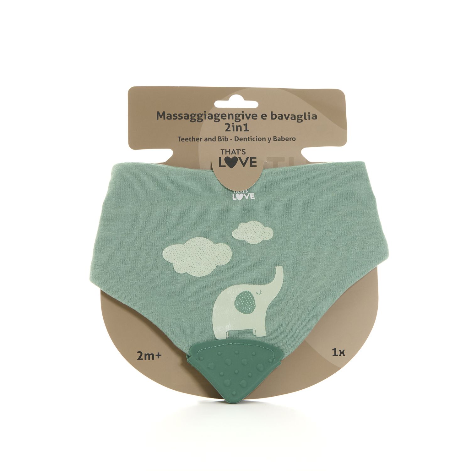 Bavaglino massaggiagengive elephant green - that's love - THAT'S LOVE