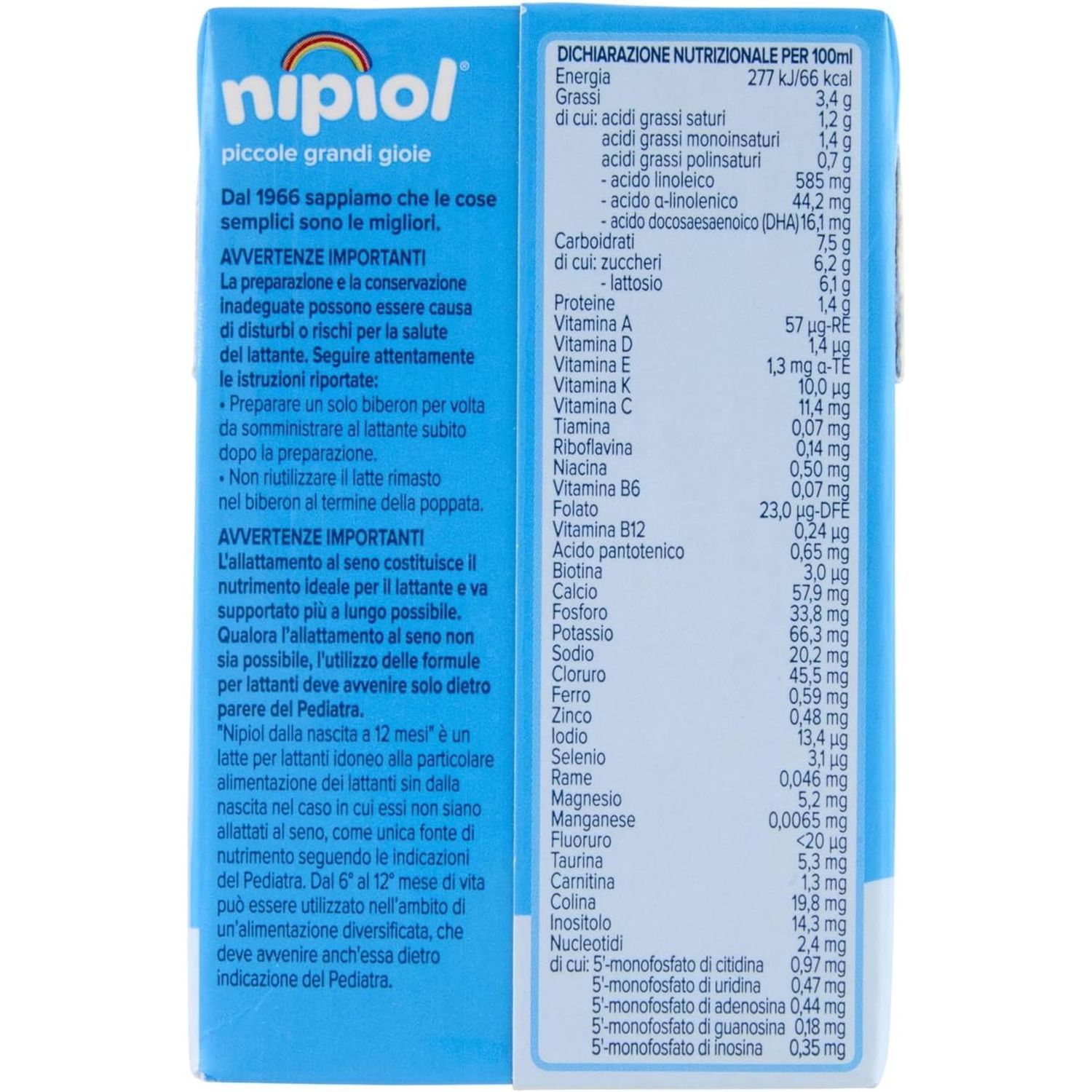 Latte stage 1 liquido 500 ml | 0-12 mesi - nipiol - Plasmon