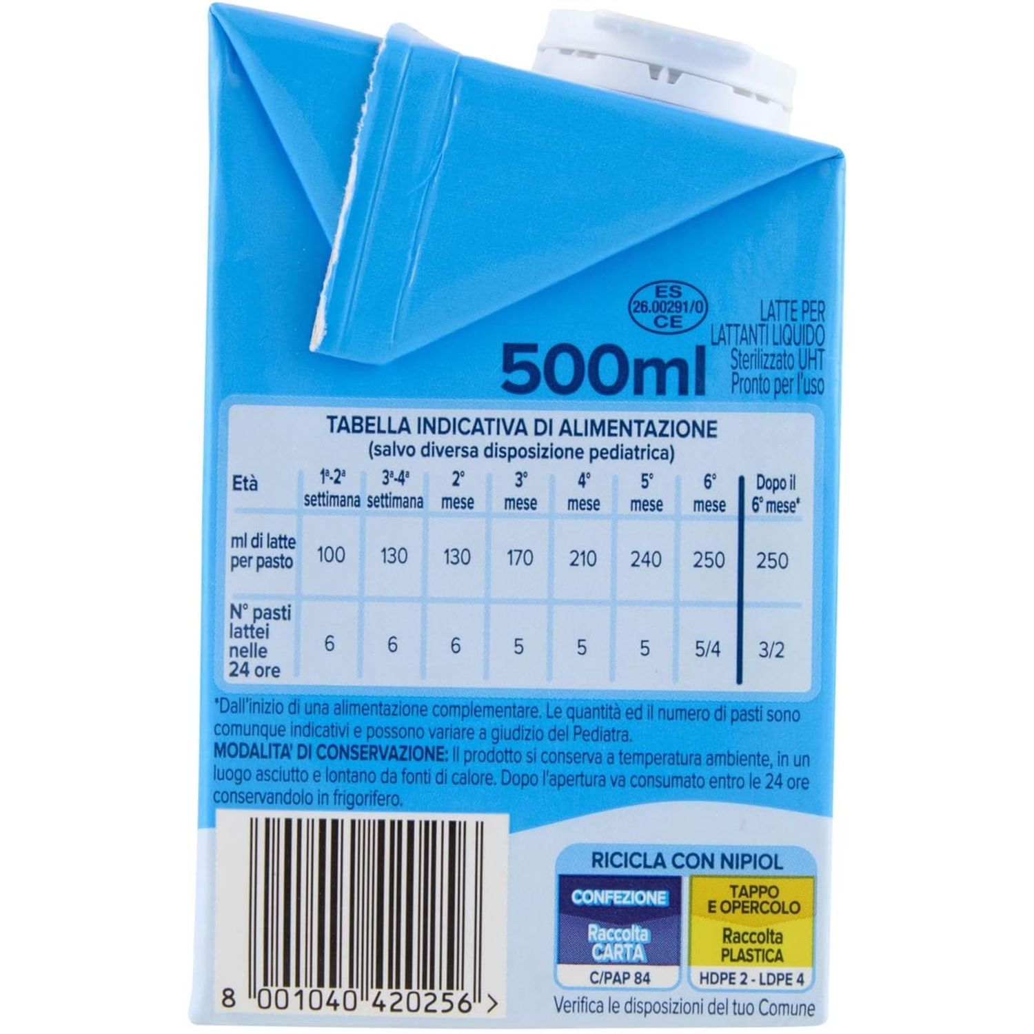 Latte stage 1 liquido 500 ml | 0-12 mesi - nipiol - Plasmon