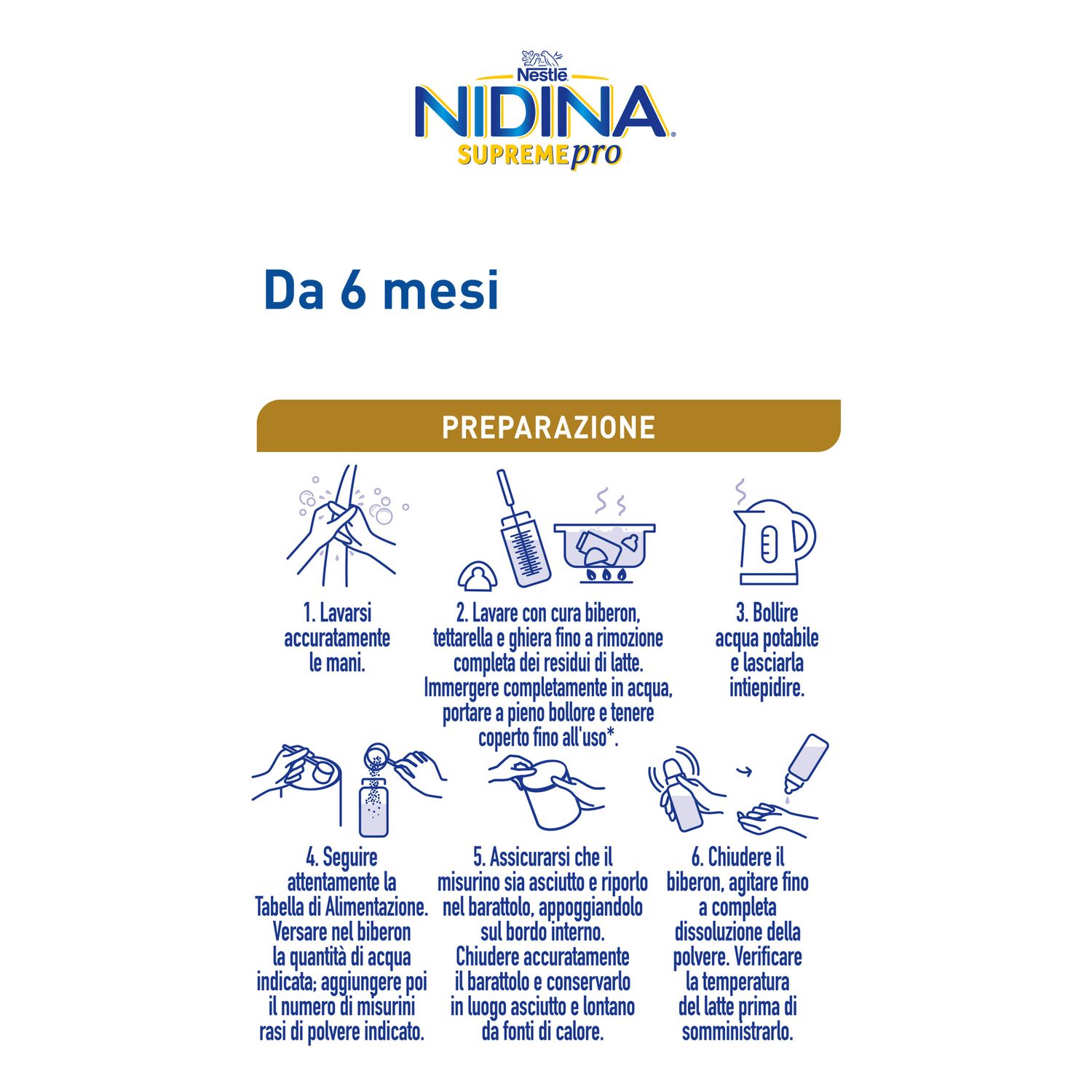 Nidina supremepro 2 latte di proseguimento in polvere da 6 mesi, latta 800g - nestle nidina - Nestlé Nidina