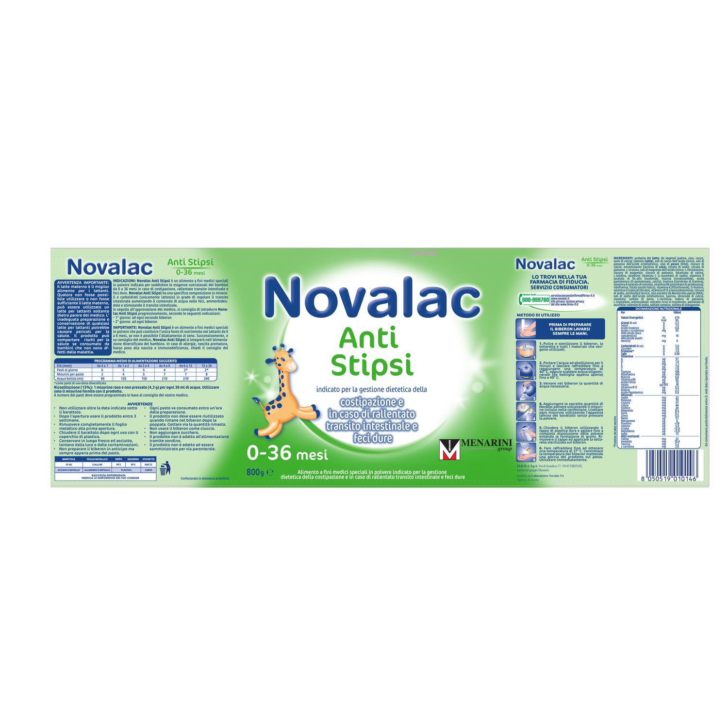 Latte antistipsi 800g - novalac - NOVALAC