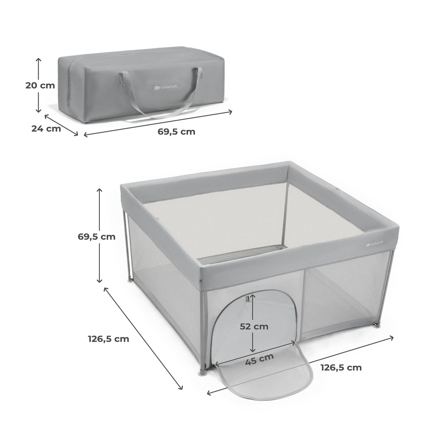 Box  bambini ziki - grey - kinderkraft - KinderKraft