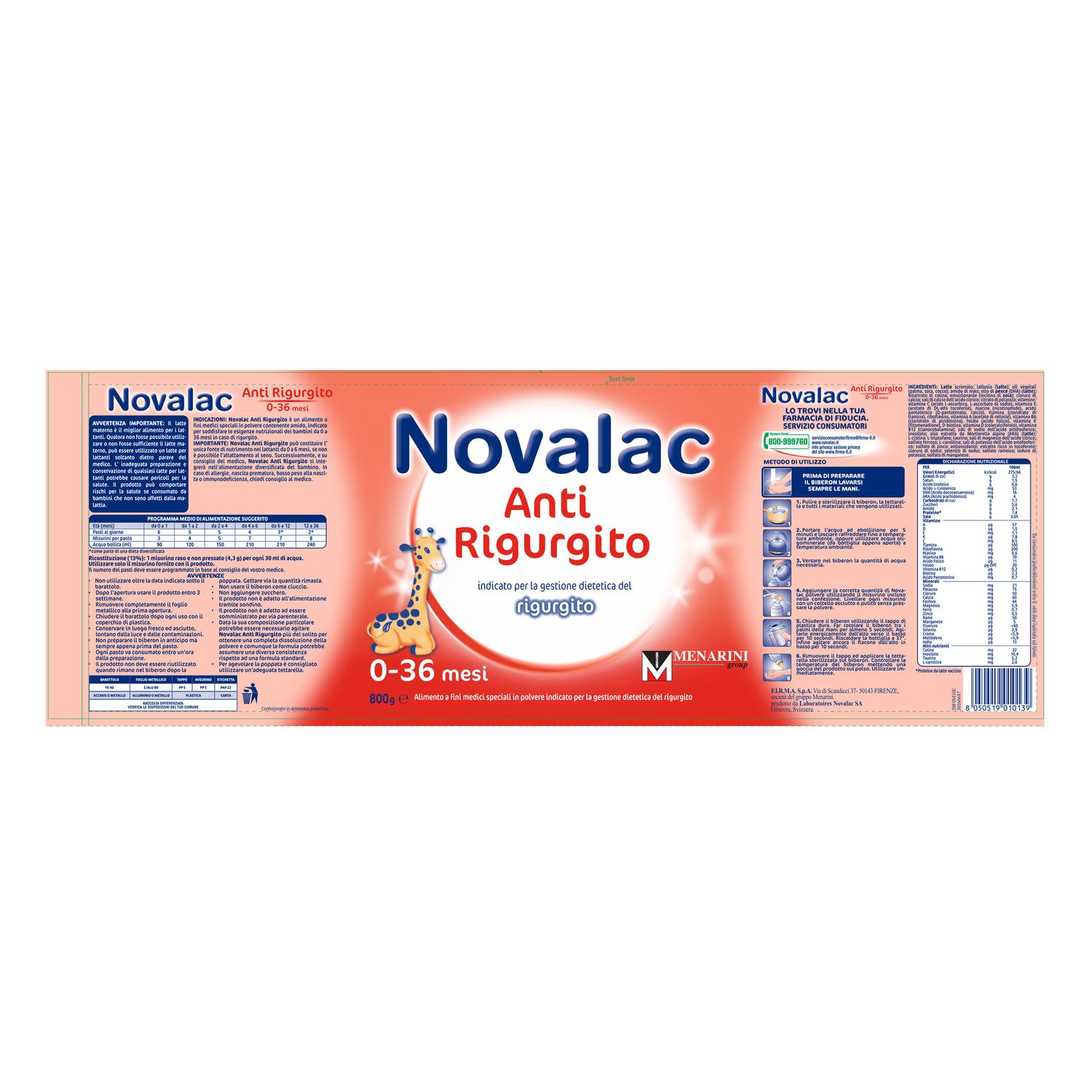 Latte anti rigurgito 800g - novalac - NOVALAC