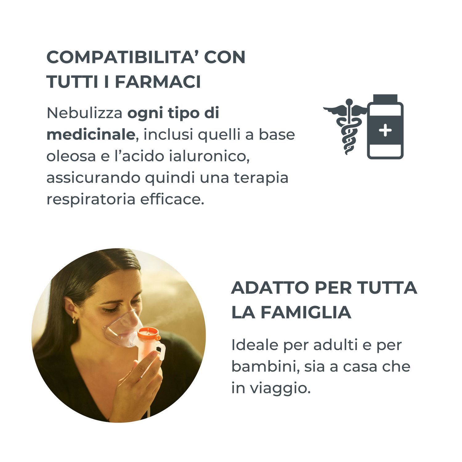 Aerosol a pistone per bambini e adulti modello 5023 dispositivo medico - nuvita - Nuvita