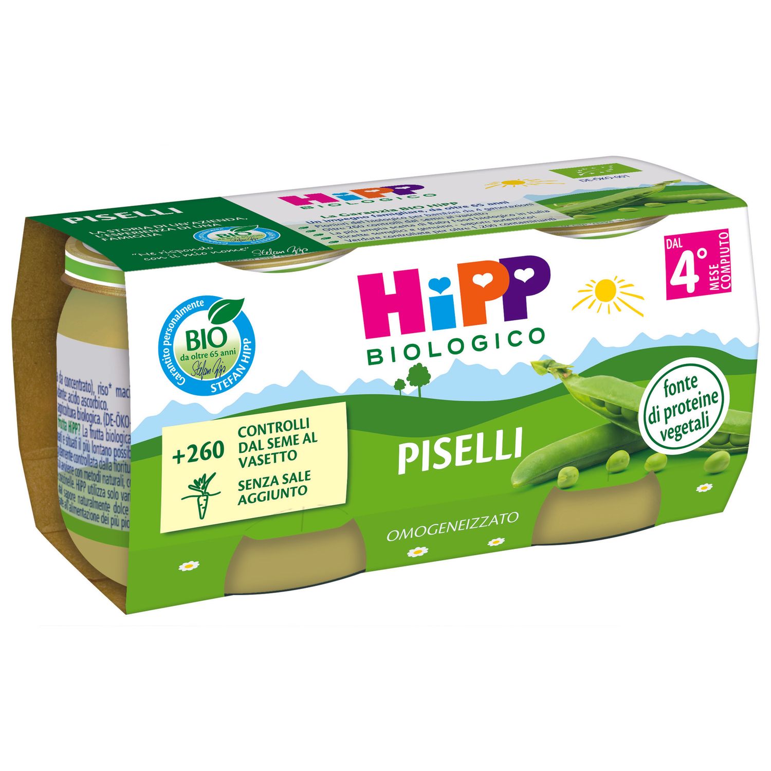 Omogeneizzato bio piselli 2x80g - Hipp