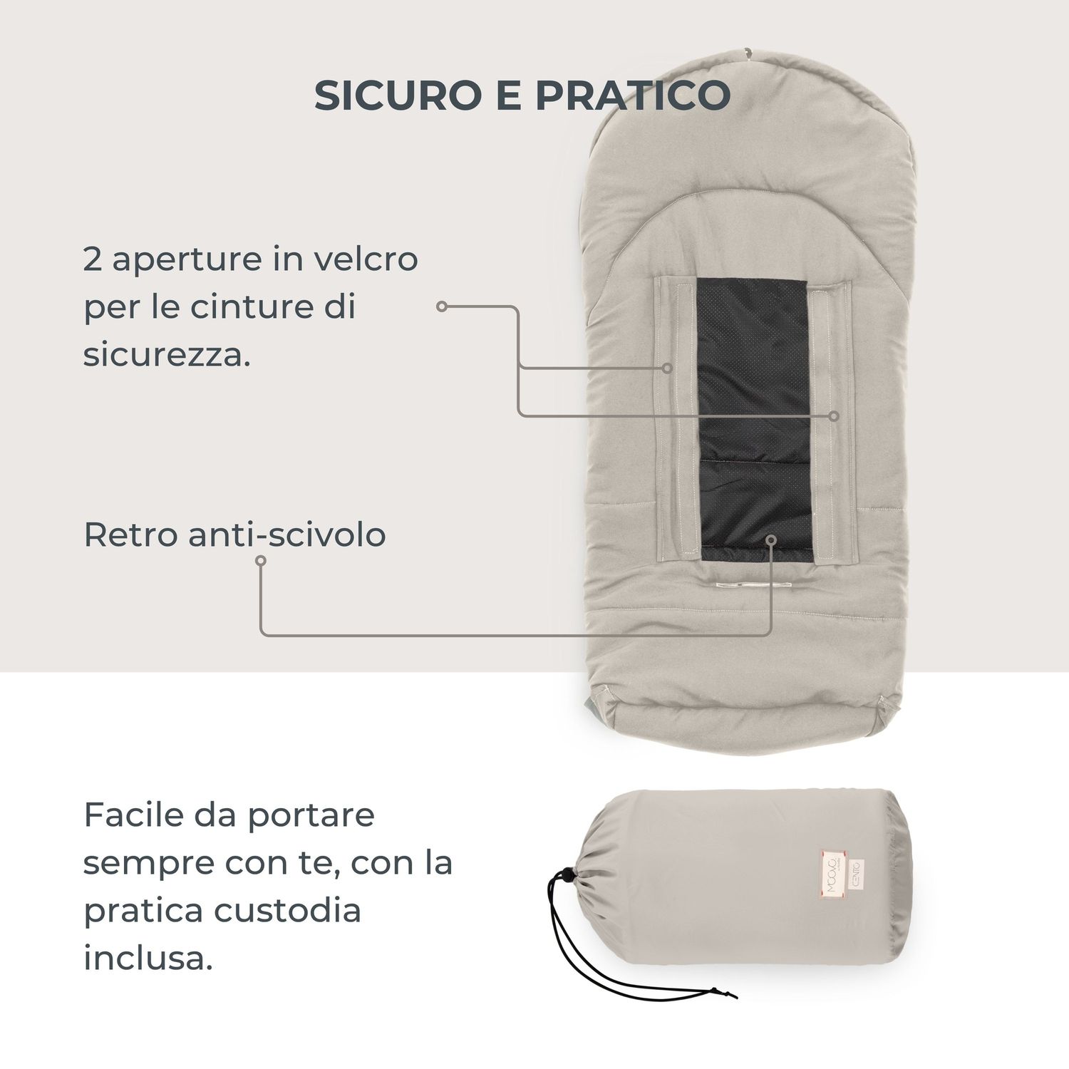 Sacco per ovetto e seggiolino auto cento grigio - nuvita - Nuvita