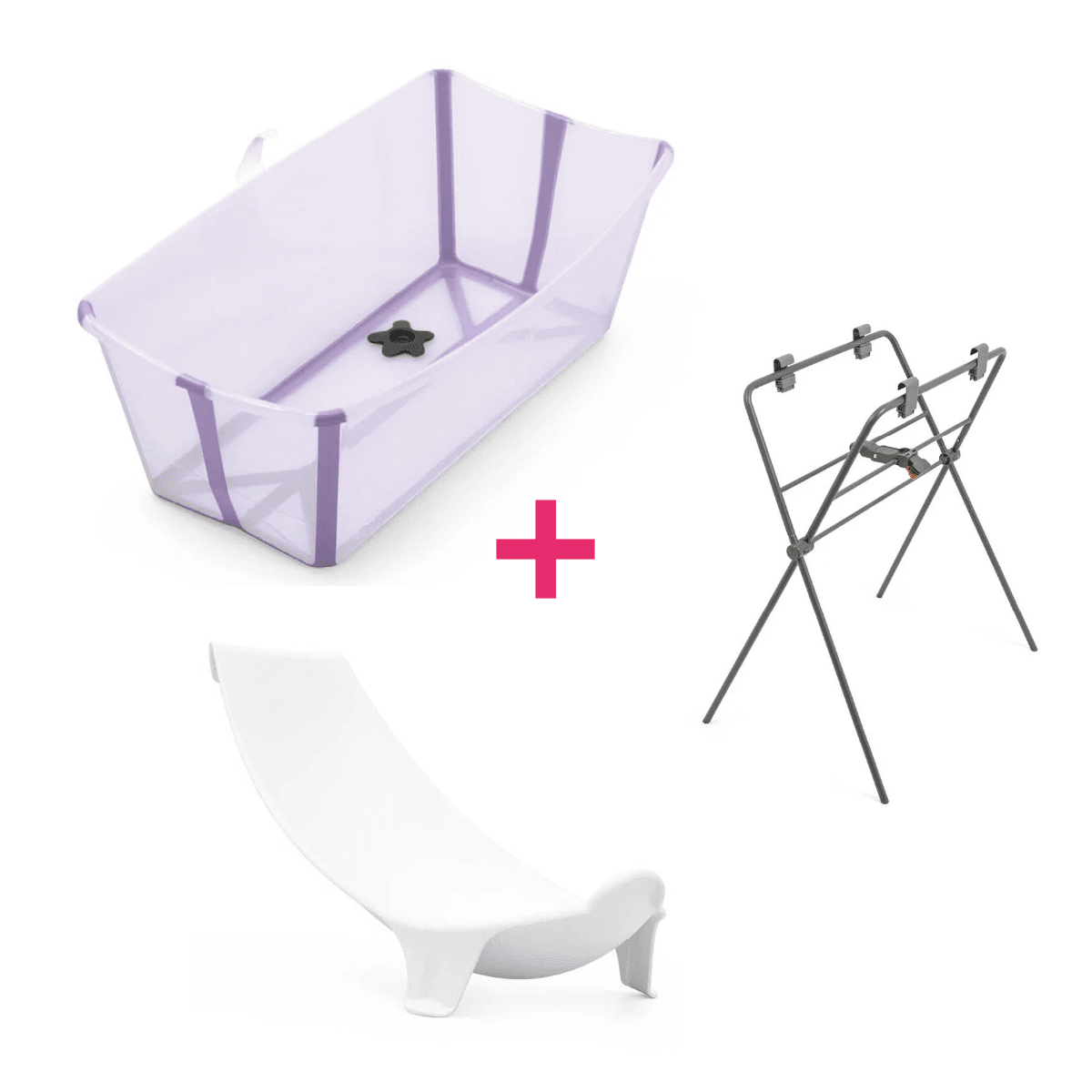 Stokke - flexi bath lavender + flexi bath stand + flexi bath support - 