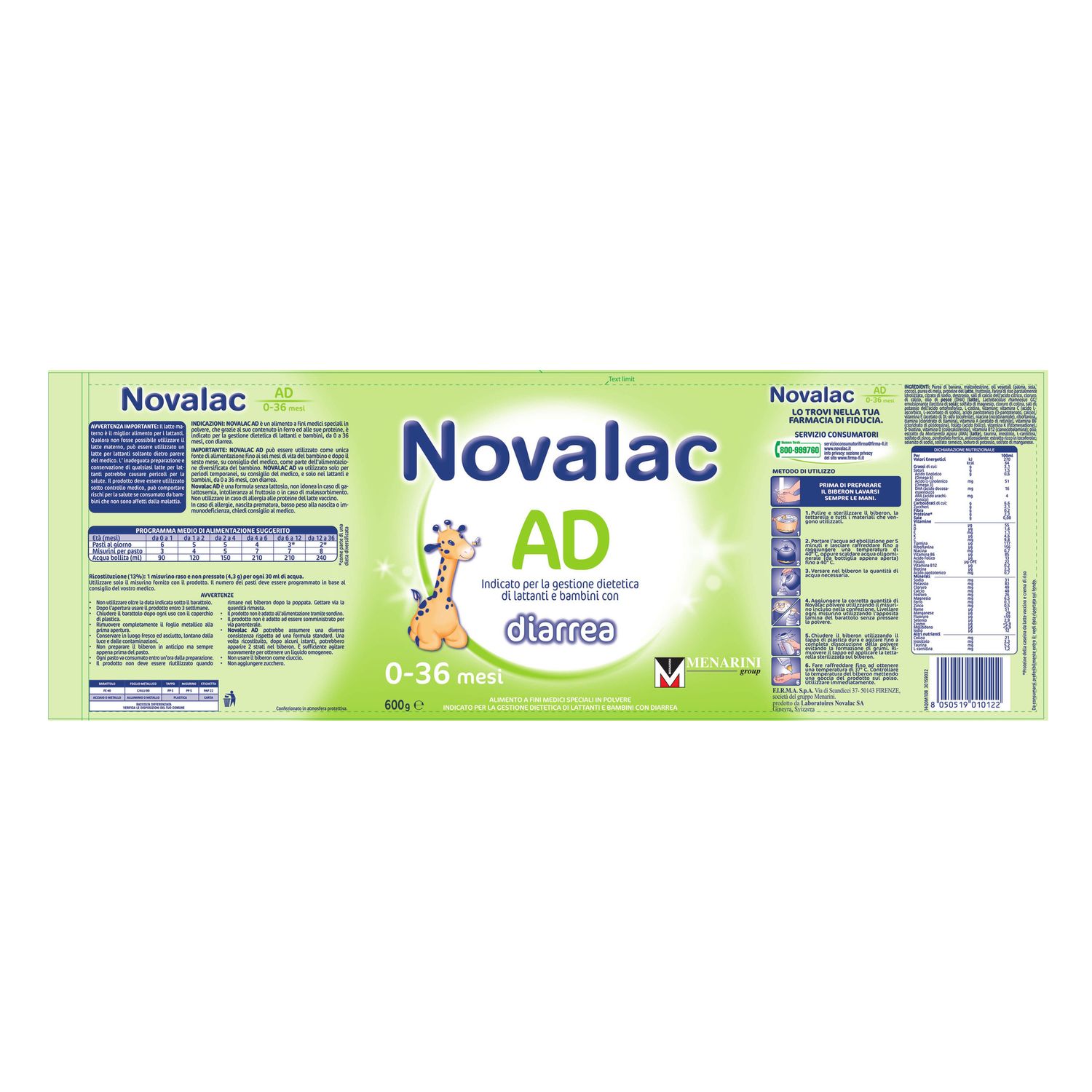 Latte ad 600g - novalac - NOVALAC