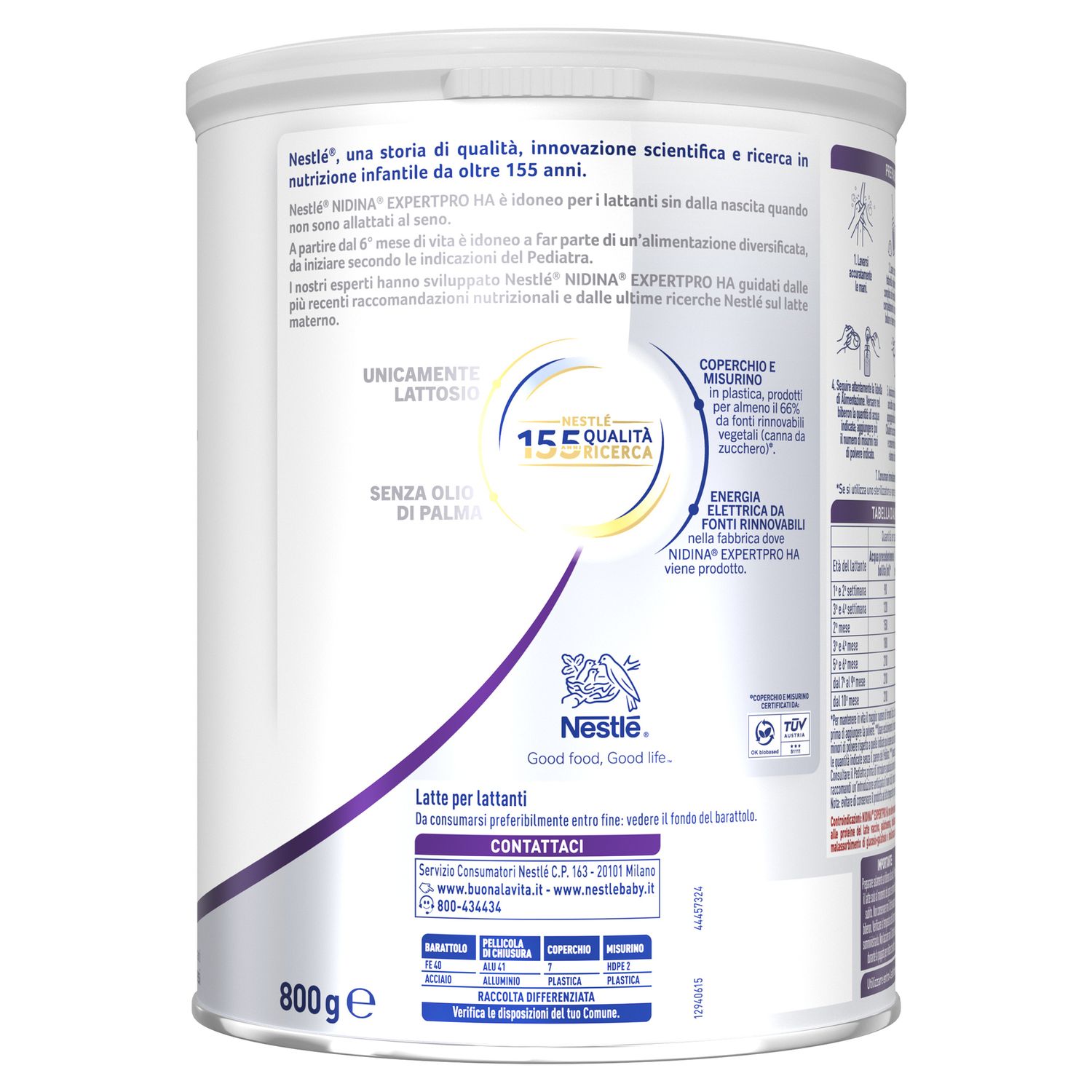 Nidina expertpro ha latte per lattanti polvere dalla nascita, latta 800g - nestle nidina - Nestlé Nidina