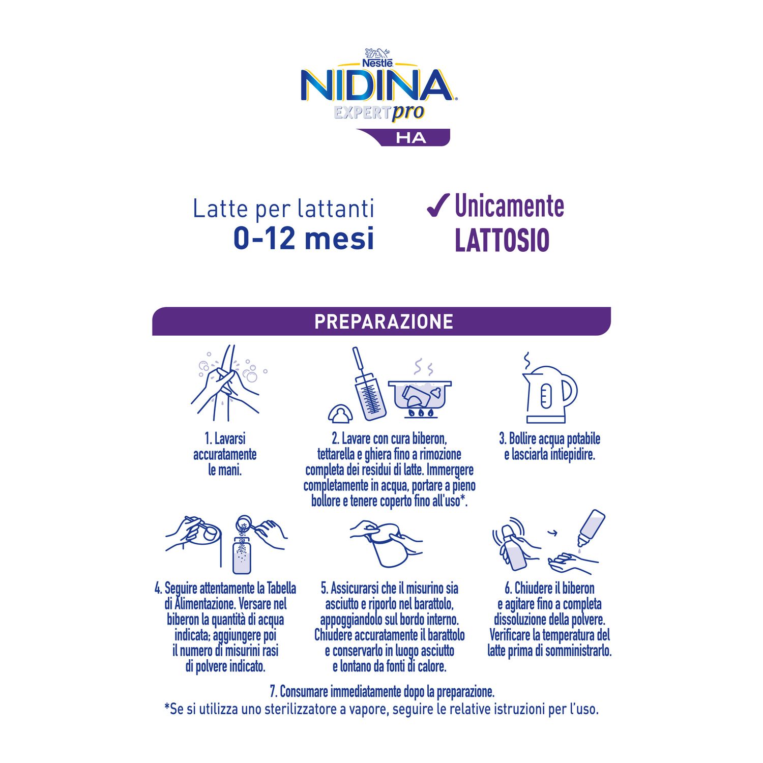 Nidina expertpro ha latte per lattanti polvere dalla nascita, latta 800g - nestle nidina - Nestlé Nidina