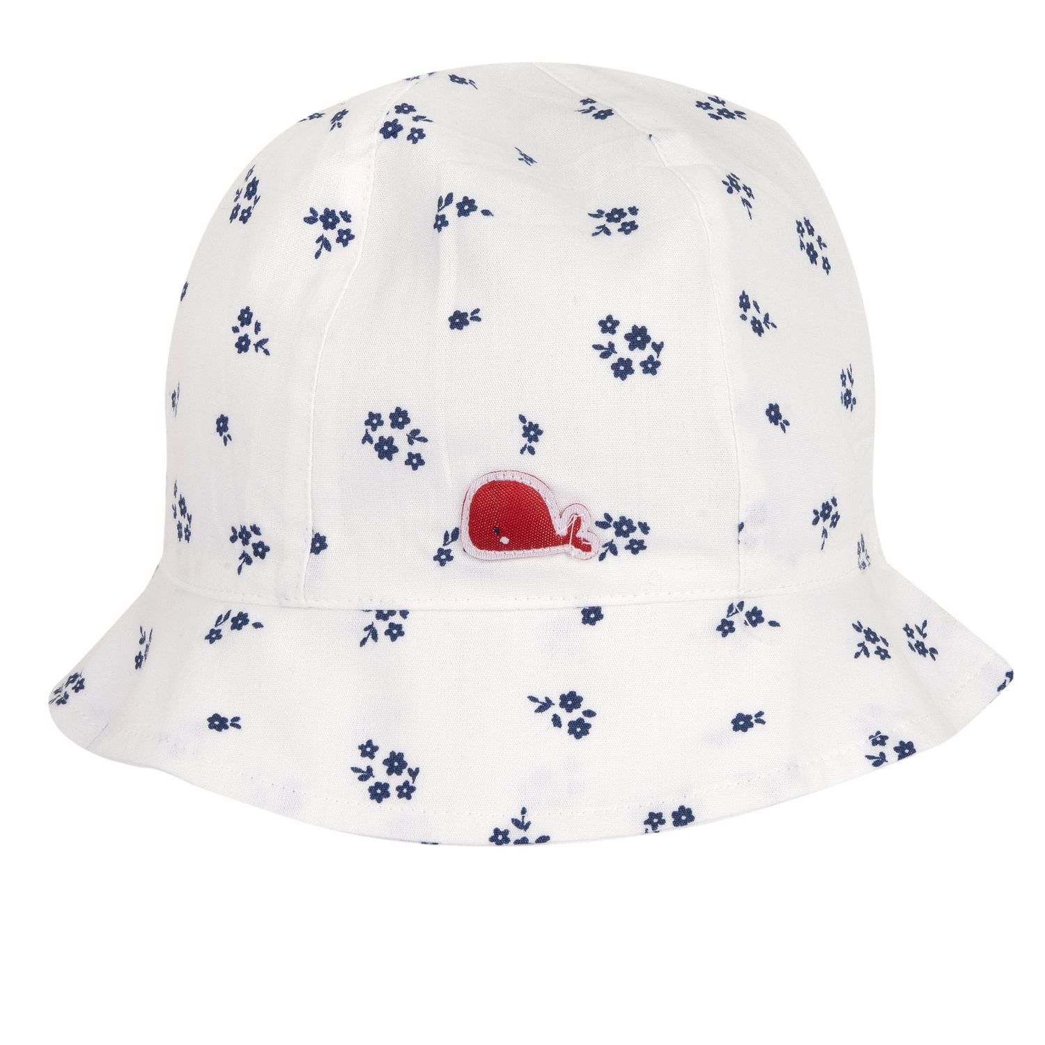 Cappello bimba chicco modello pescatore bianco fiori blu allover - Chicco