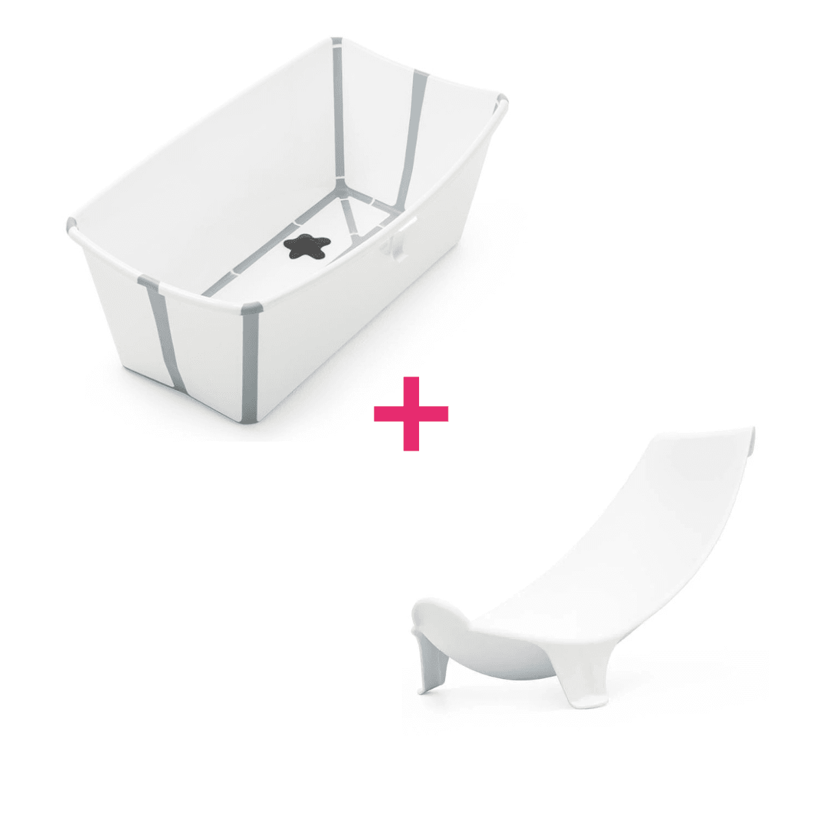 Stokke - flexi bath white c/tappo termo + flexi bath support - 