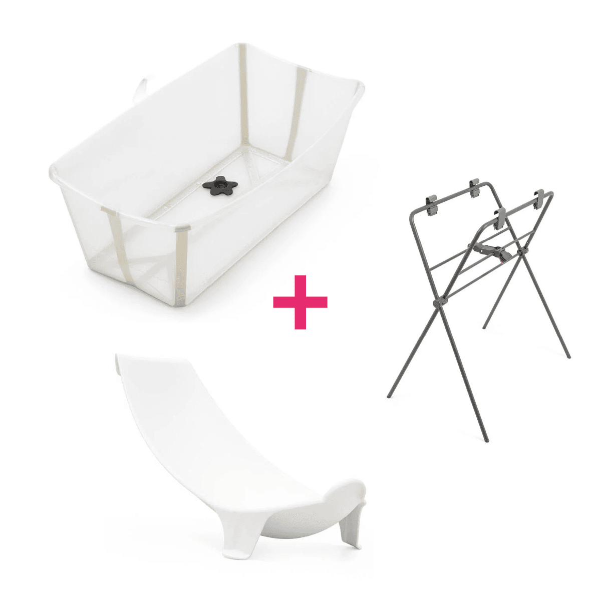 Stokke - flexi bath sandy beige + flexi bath stand + flexi bath support - 