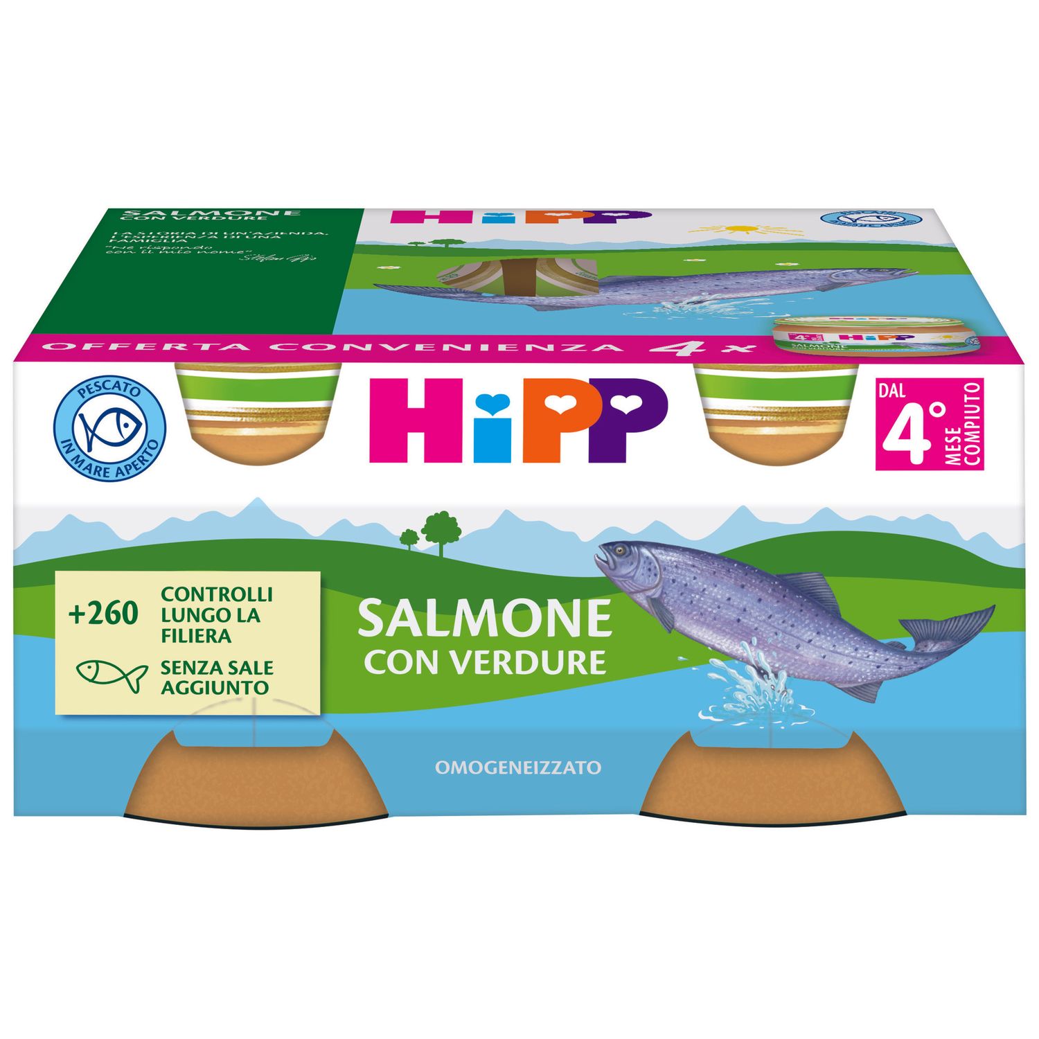 Hipp omo salmone con verdure 4x80g - Hipp