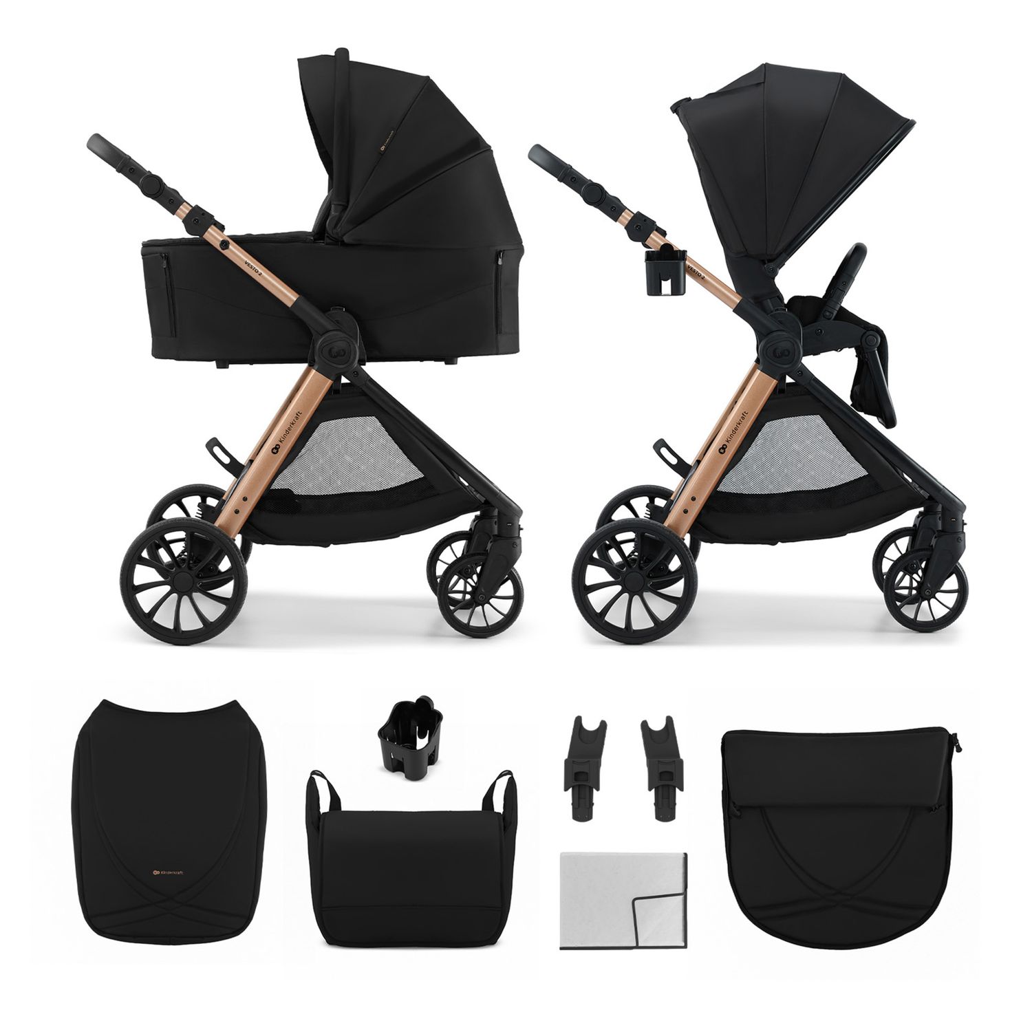 Passeggino multifunzionale 2in1 vesto 2 nero - kinderkraft - KinderKraft