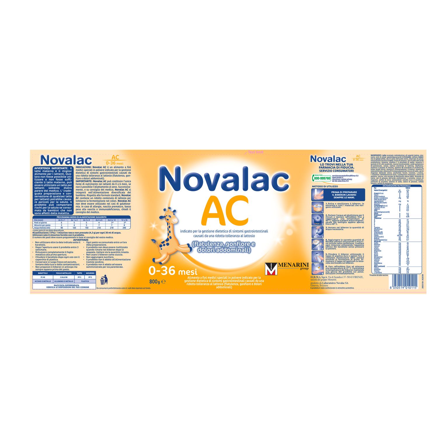Latte ac 800g - novalac - NOVALAC