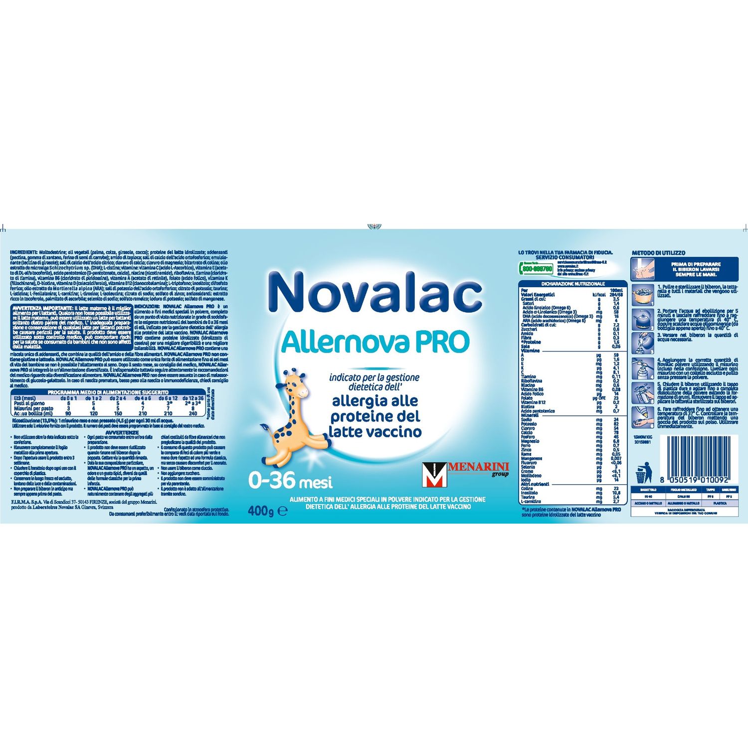Latte allernova pro 400g - novalac - NOVALAC