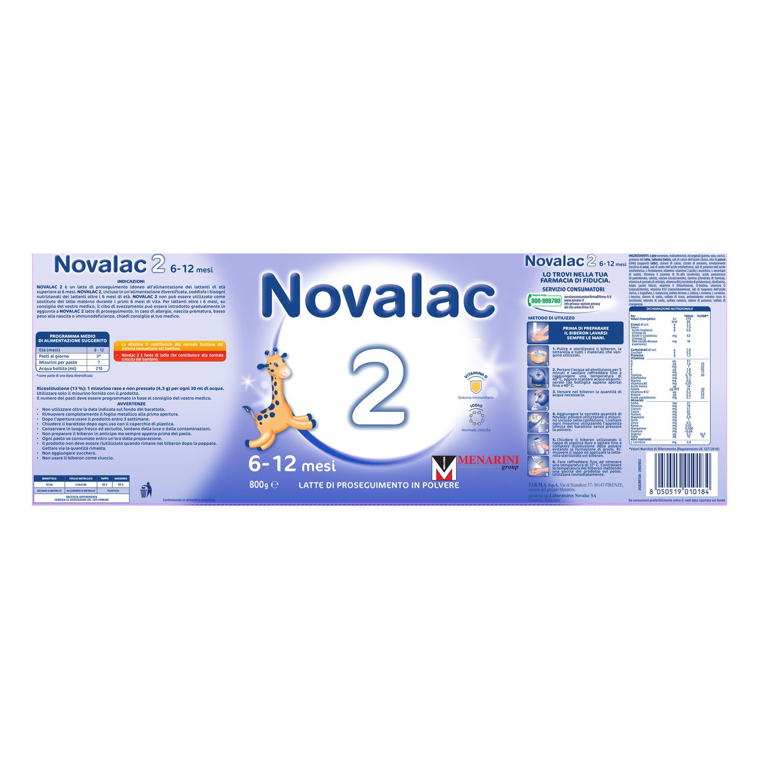 Latte 2 800g new formula - novalac - NOVALAC