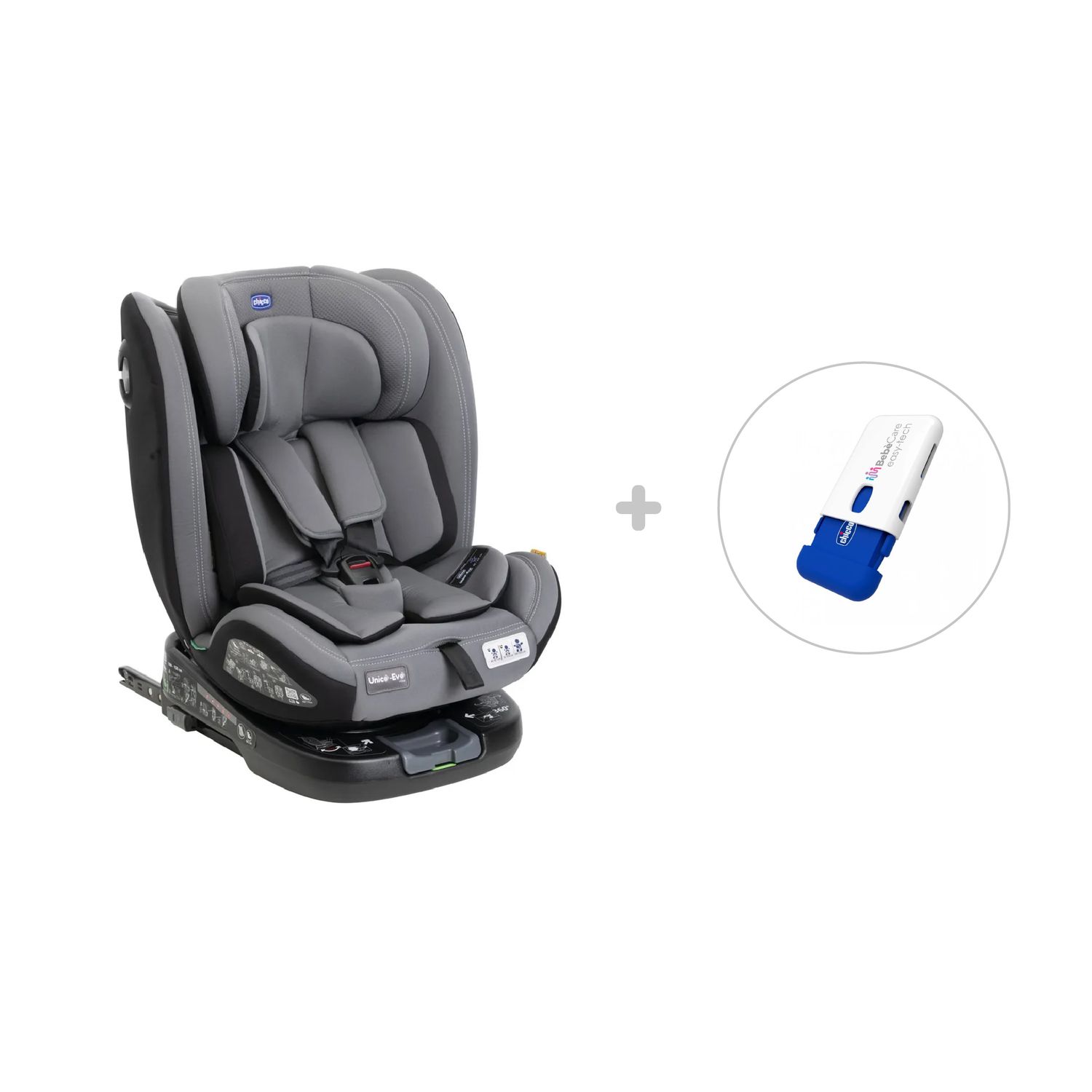Chicco - seggiolino auto unico evo is grey black + disp antiabban easy tech - 
